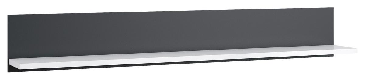 Poliță de perete CAMPANIA - alb/antracit, Trend, material pe bază de lemn (160/24/21,6cm) - Modern Living