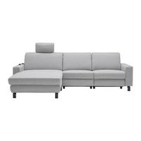 Wohnlandschaft Grau - Schwarz/Grau, Modern, Textil/Metall (286/91/187cm) - Premium Living