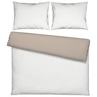 Lenjerie de pat Twill Streif cca. 200x220/2x50x70 cm - alb/bej, Modern, textil (200/220cm) - Mömax