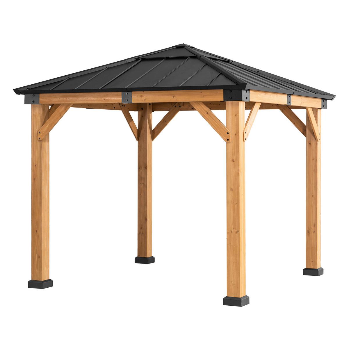 Pavillon Gazebo Rapi Anthrazit/Naturfarben - Anthrazit, Basics, Metall (273/274/273cm) - Modante