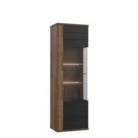 Vitrin Lacjum - tölgyfa/világosbarna, Modern, műanyag/faalapú anyag (62,4/197,1/41,6cm)