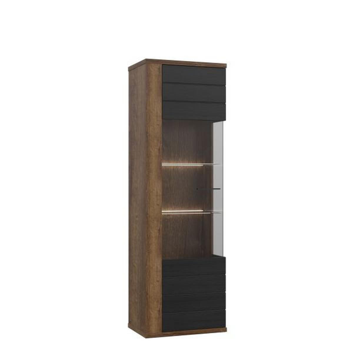 Vitrin Lacjum - tölgyfa/világosbarna, Modern, műanyag/faalapú anyag (62,4/197,1/41,6cm)