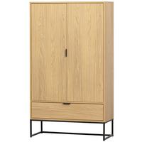 Mehrzweckschrank Silas Eichefarben/Schwarz - Eichefarben/Schwarz, Design, Holz/Metall (85/149/36cm) - Livetastic