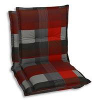Sesselauflagenset Grau/Rot, 2-teilig - Dunkelgrau/Rot, Basics, Textil (50/7/100cm)
