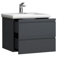 WASCHTISCHKOMBI SILORA L - Weiss/Anthrazit, Modern, Keramik/Holzwerkstoff (60cm) - MID.YOU