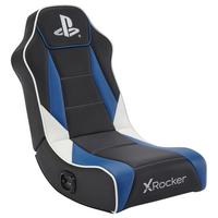 Gamingsessel Playstation ca. 42x68x74cm Schwarz/Blau/Weiß - Blau/Schwarz, MODERN, Leder/Holzwerkstoff (42/68/74cm) - X Rocker
