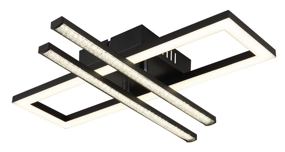 Led Stropna Svjetiljka Opal , Crna Boja - prozirno/crna, Design, plastika (40/37,5/6,3cm) - Globo