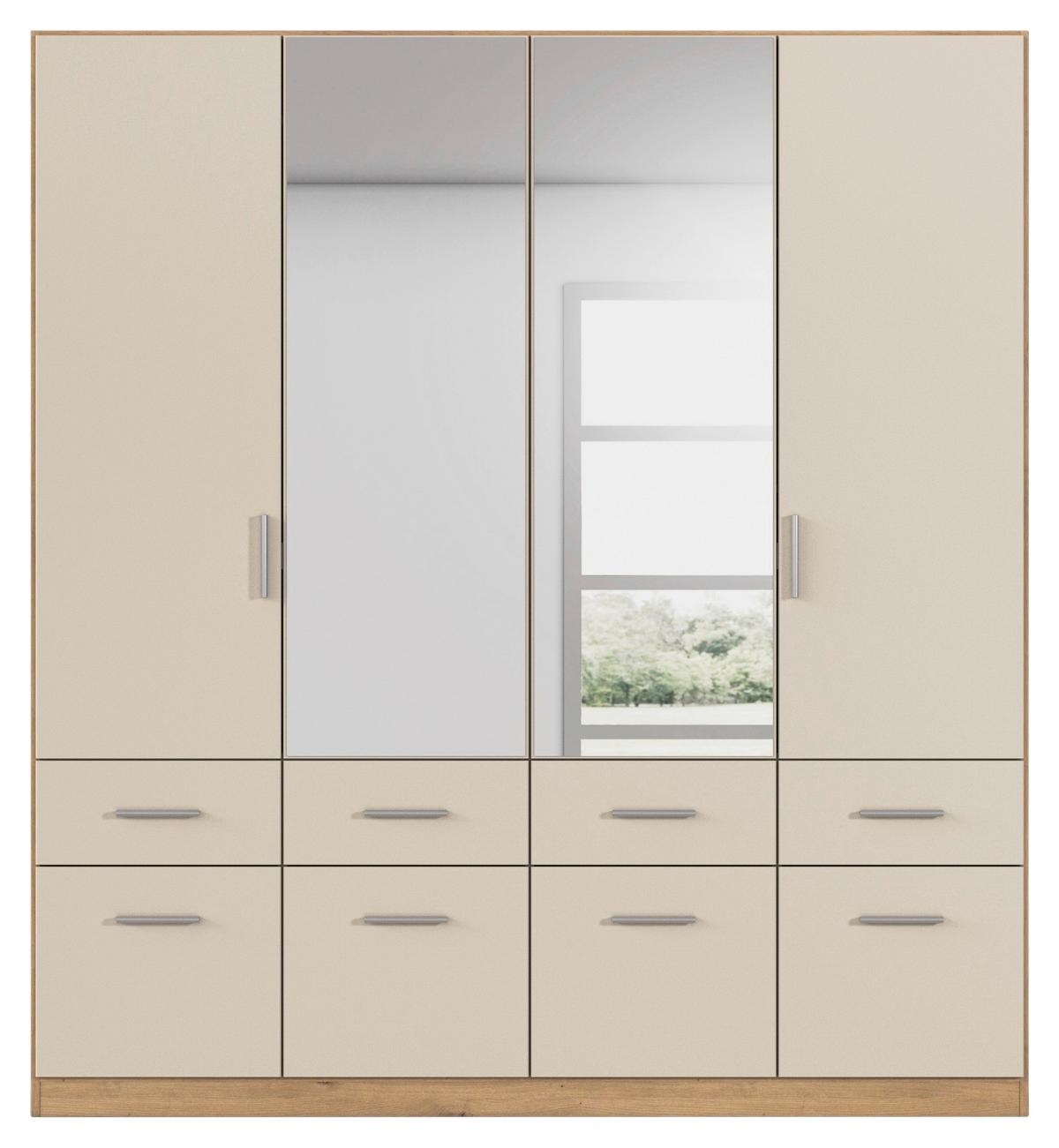 Omara Za Oblačila Celle Matt, Barva Šampanjca, Hrast - barve šampanjca/barve aluminija, Trend, umetna masa/leseni material (181/197/54cm)