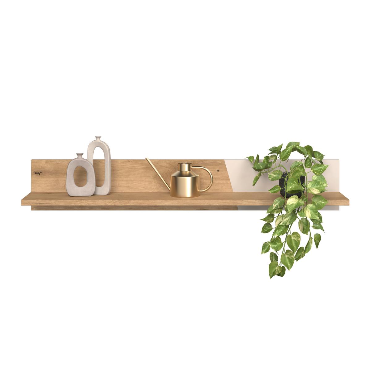 Zidna Polica Venedig New - kašmir/boje hrasta, Moderno, drvni materijal (140/23/22cm) - Modern Living