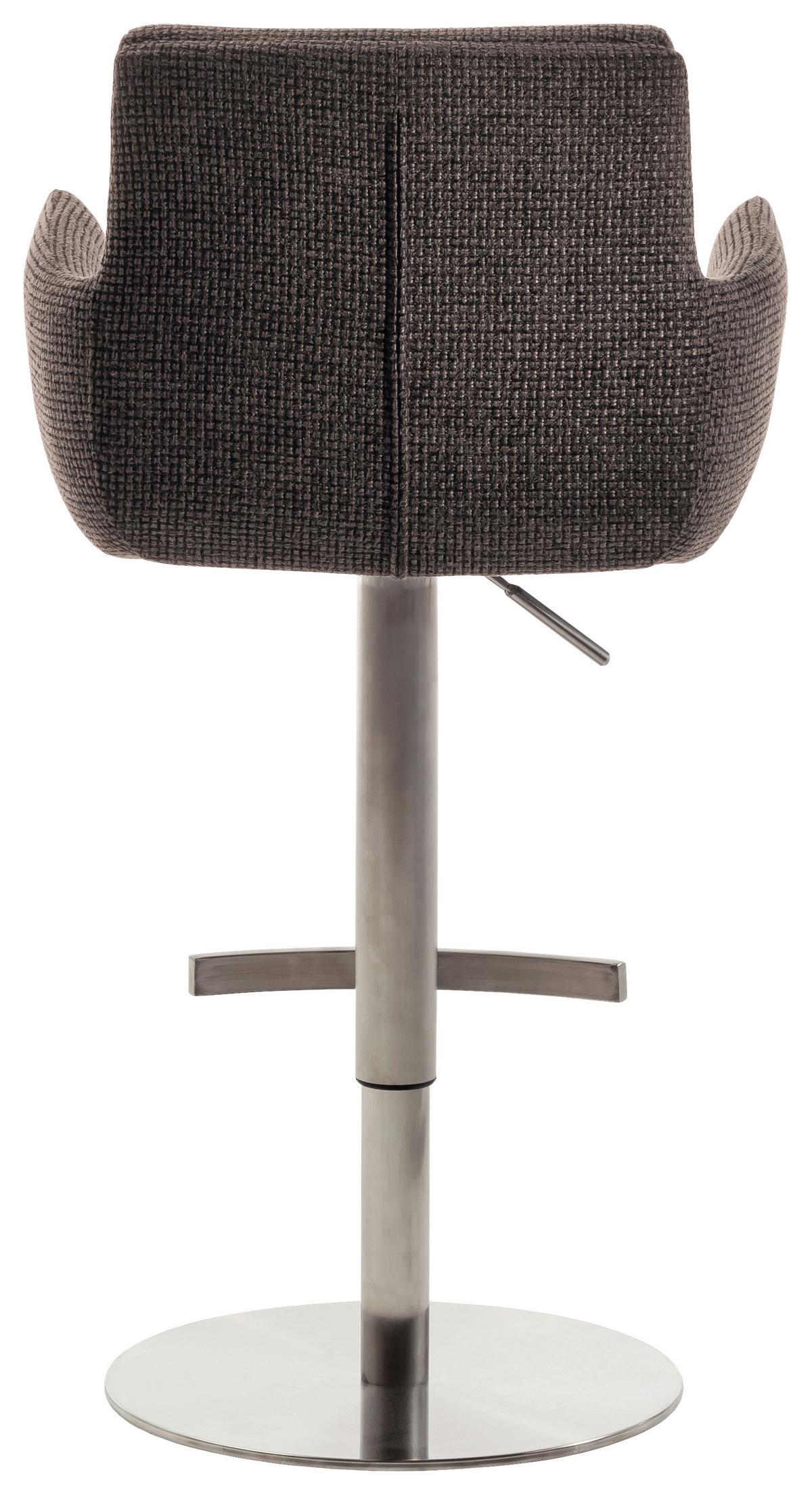 STOŁEK BAROWY LEXINGTON - kolor stalowy/cappuccino, Design, metal/tkanina (54/84/52cm) - Dieter Knoll