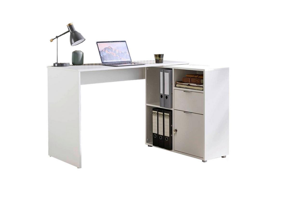 Schreibtischkombination Leni Weiß ca. 110x85x74cm - Weiß, MODERN, Holzwerkstoff (110/85/74cm) - MID.YOU