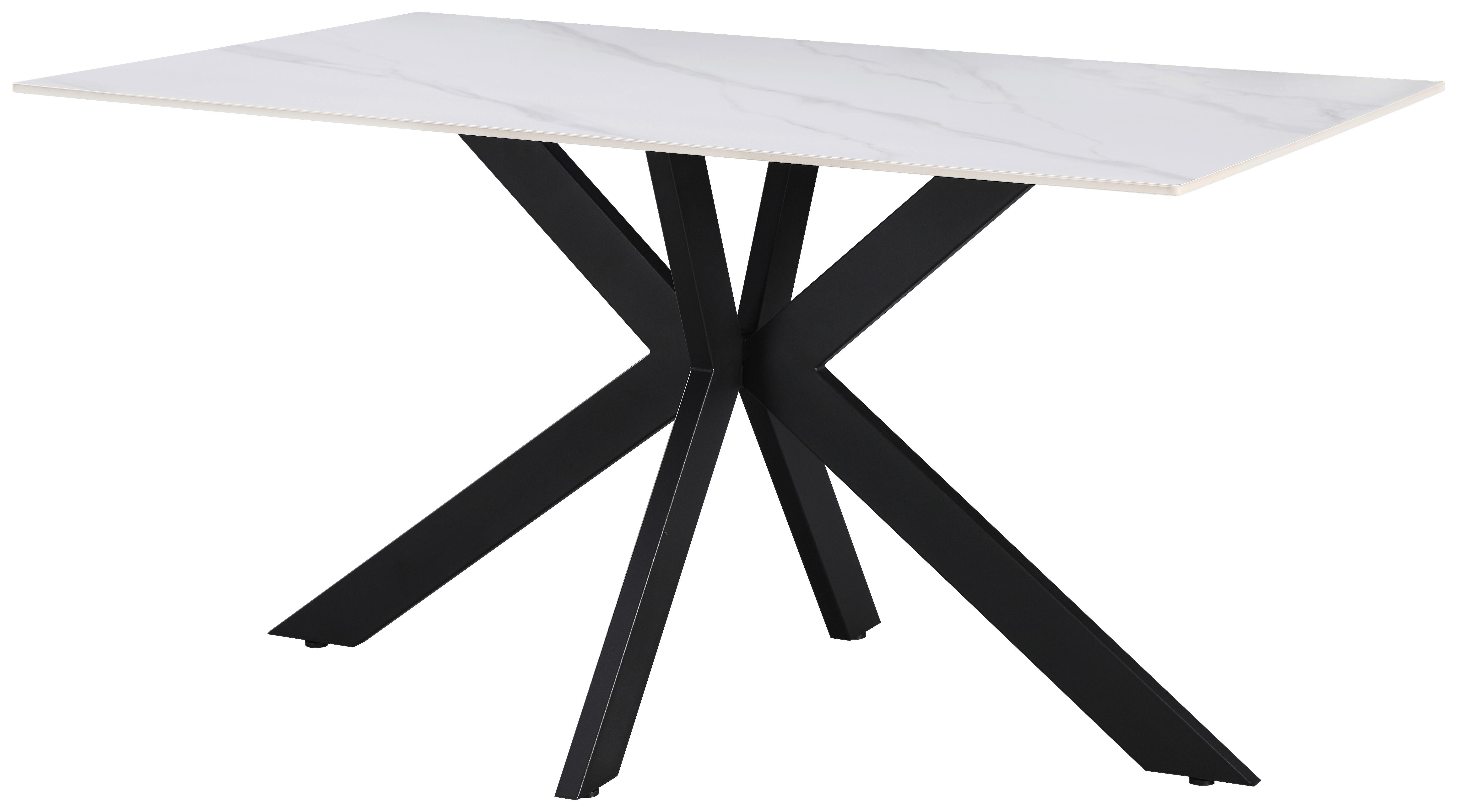 Jedilna Miza Anton, Siva, Keramika, 140x90 - črna/bela, Moderno, kovina/keramika (140/75/90cm)