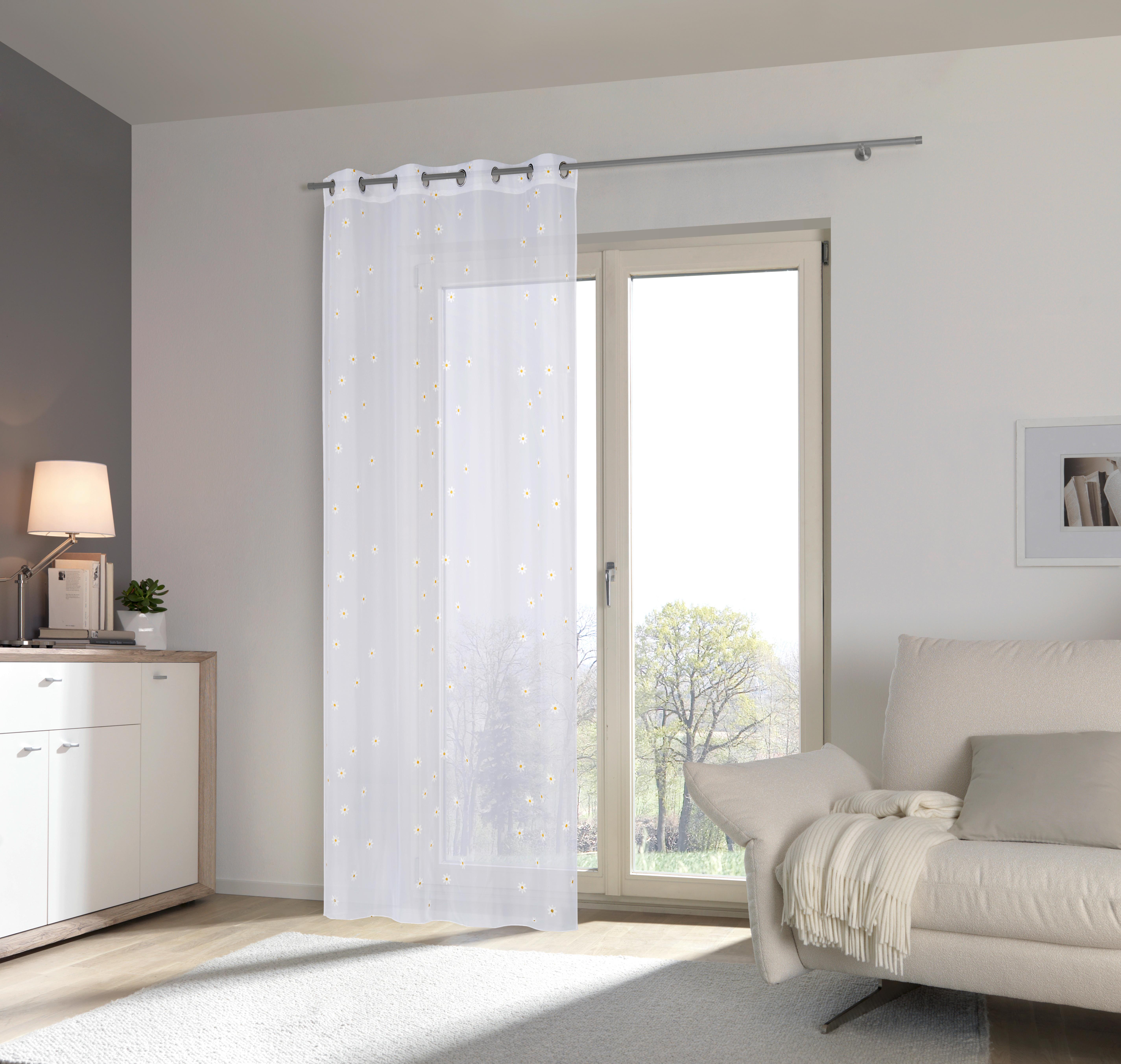ZASŁONA NA PRZELOTKACH FLOWERY - biały/różnokolorowy, Design, tkanina (140/245cm) - Esposa