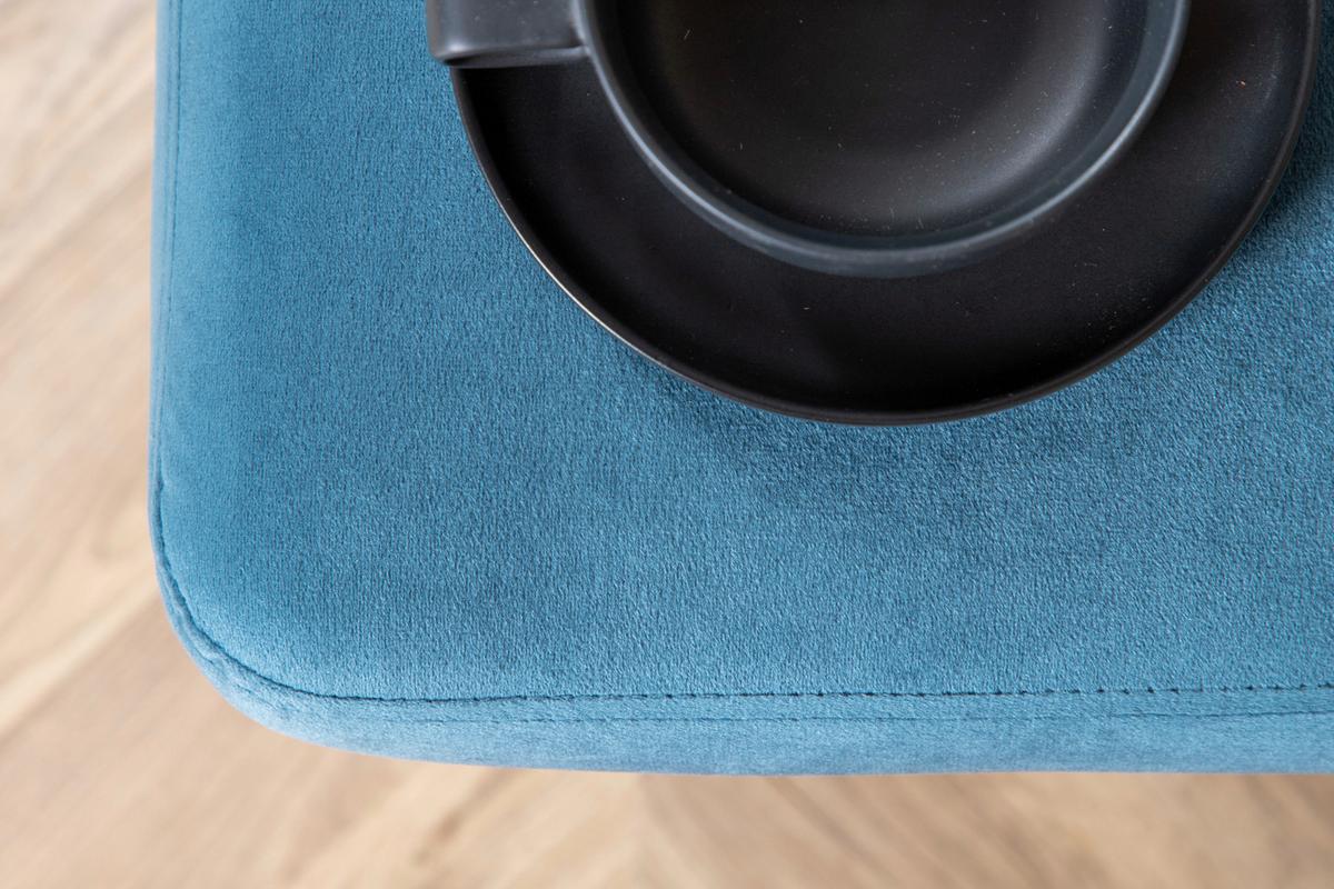 HOCKER BOOM - Blau/Goldfarben, Design, Kunststoff/Textil (90/49/70cm) - Livetastic