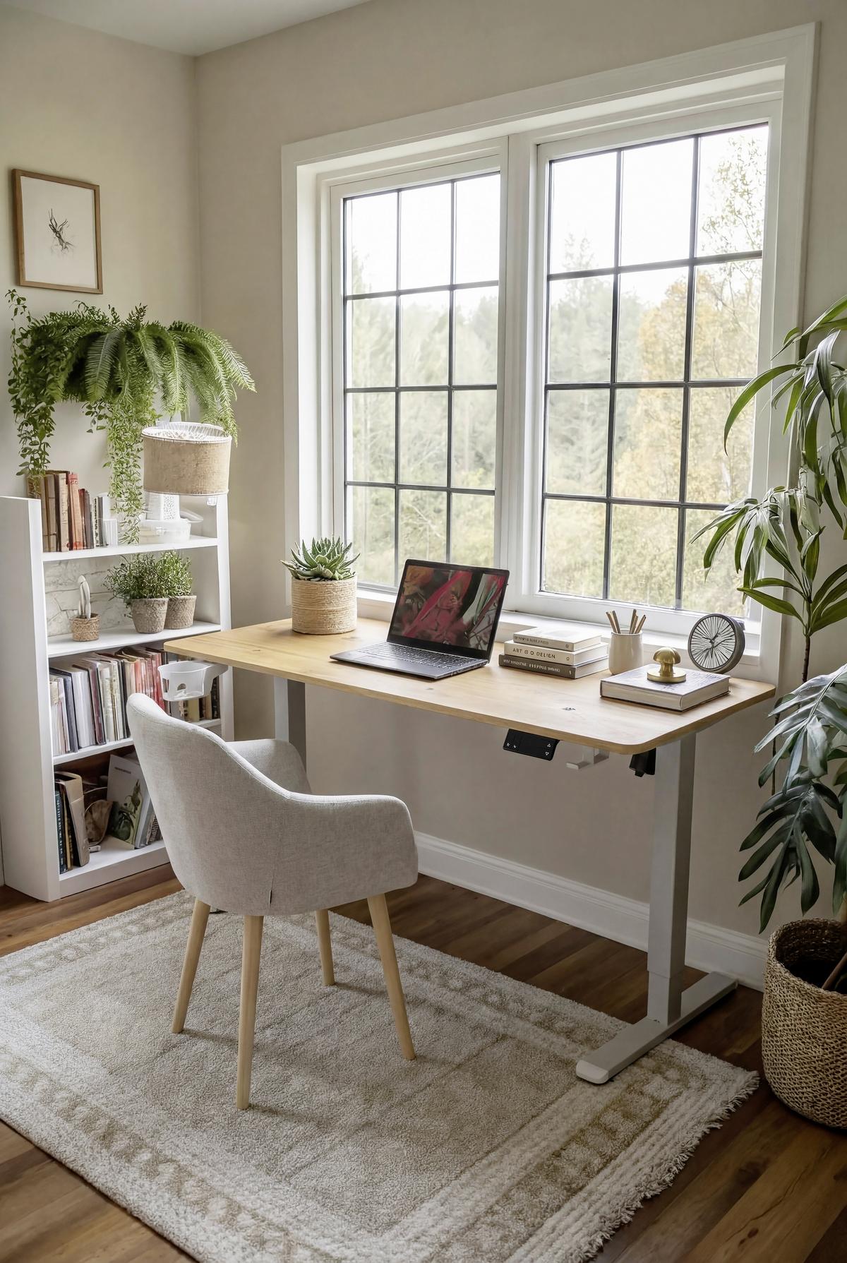 BIURKO PIKA - dąb deskowy/biały, Modern, materiał drewnopochodny/tworzywo sztuczne (120/60/70-115cm) - Livetastic