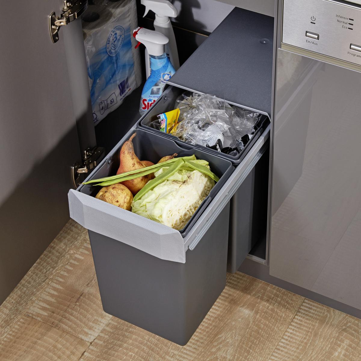 Eckküche Nolte Lux Grau - Grau, KONVENTIONELL (235/305cm) - Nolte Küchen