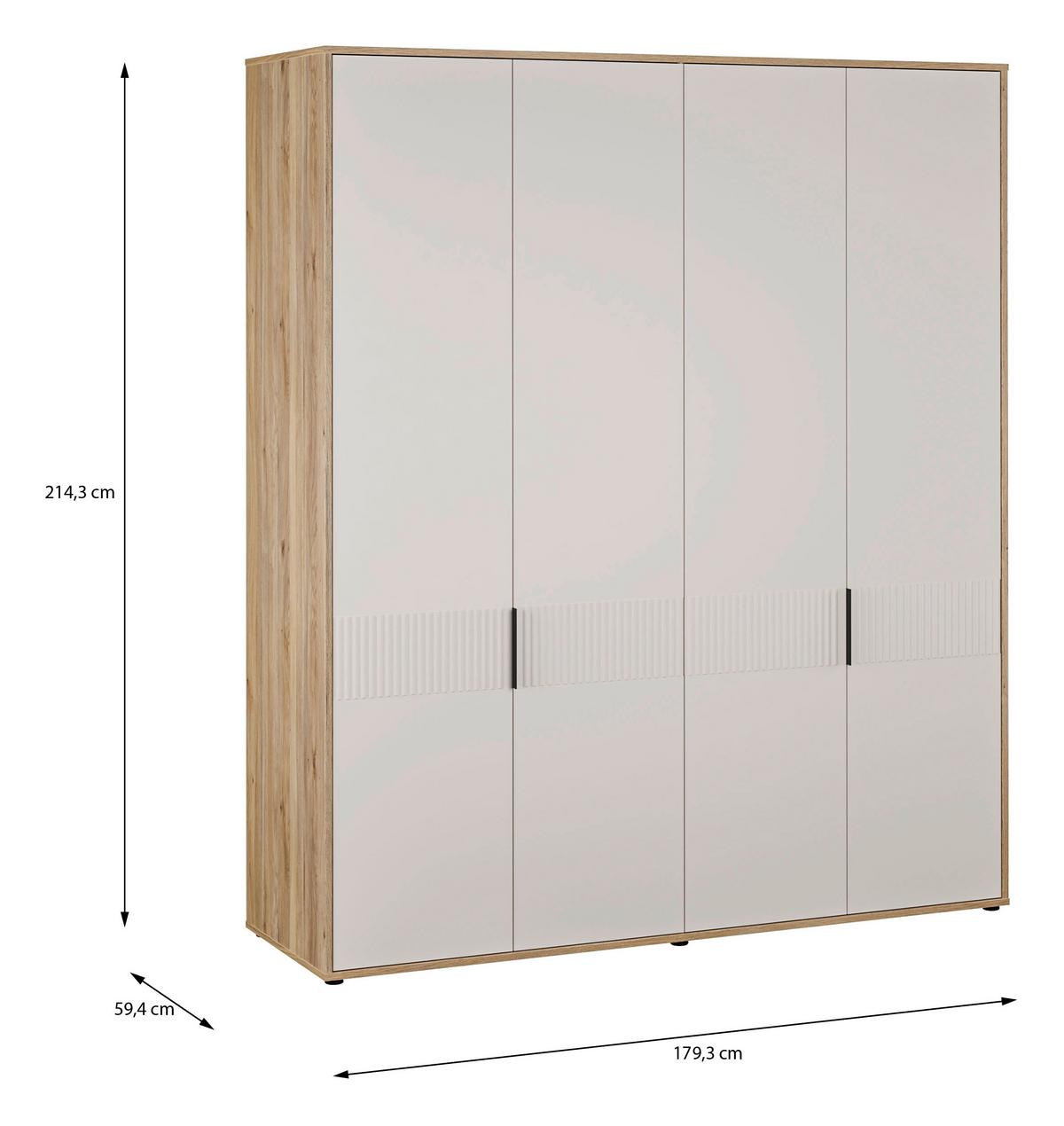 Ormar Seravel - boje hrasta/boje pijeska, Konvencionalno, drvni materijal/metal (179,3/214,3/59,4cm) - Modern Living
