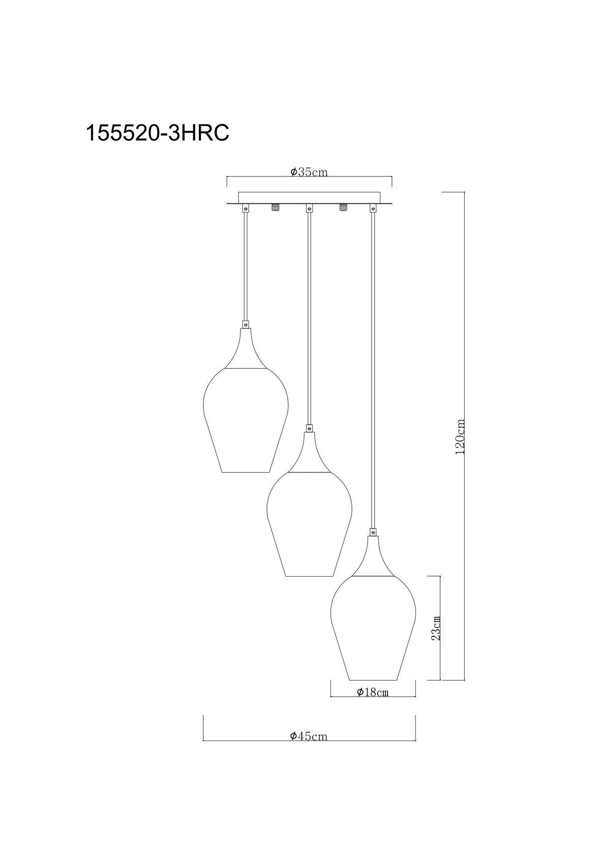 HÄNGELEUCHTE 155520-3HRC LAVUS - Klar/Rot, Design, Glas/Textil (45/120cm) - Globo