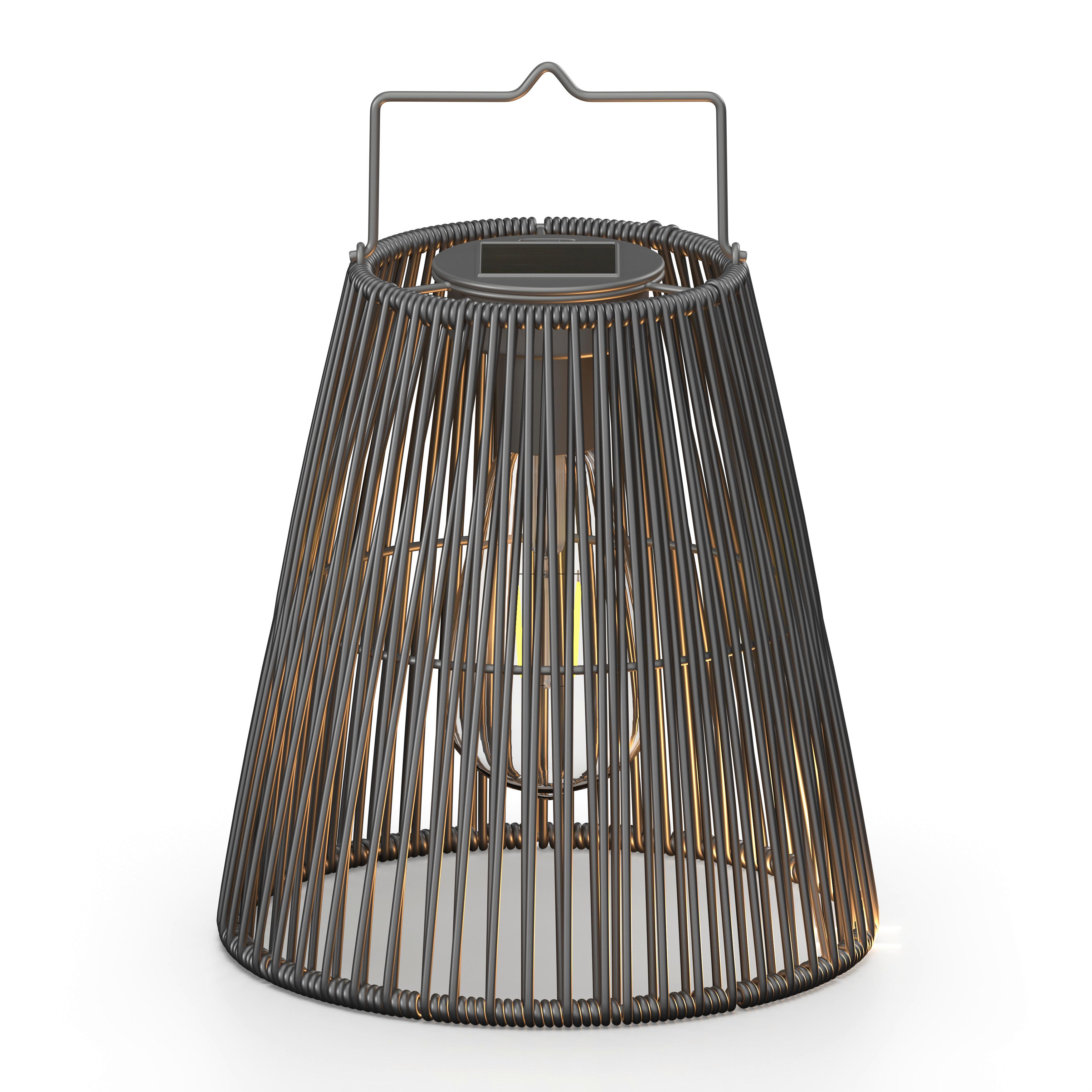 Solarleuchte Glow Schwarz Metall/Kunststoff - Schwarz, MODERN, Kunststoff/Metall (21/21/27cm) - Bessagi Home