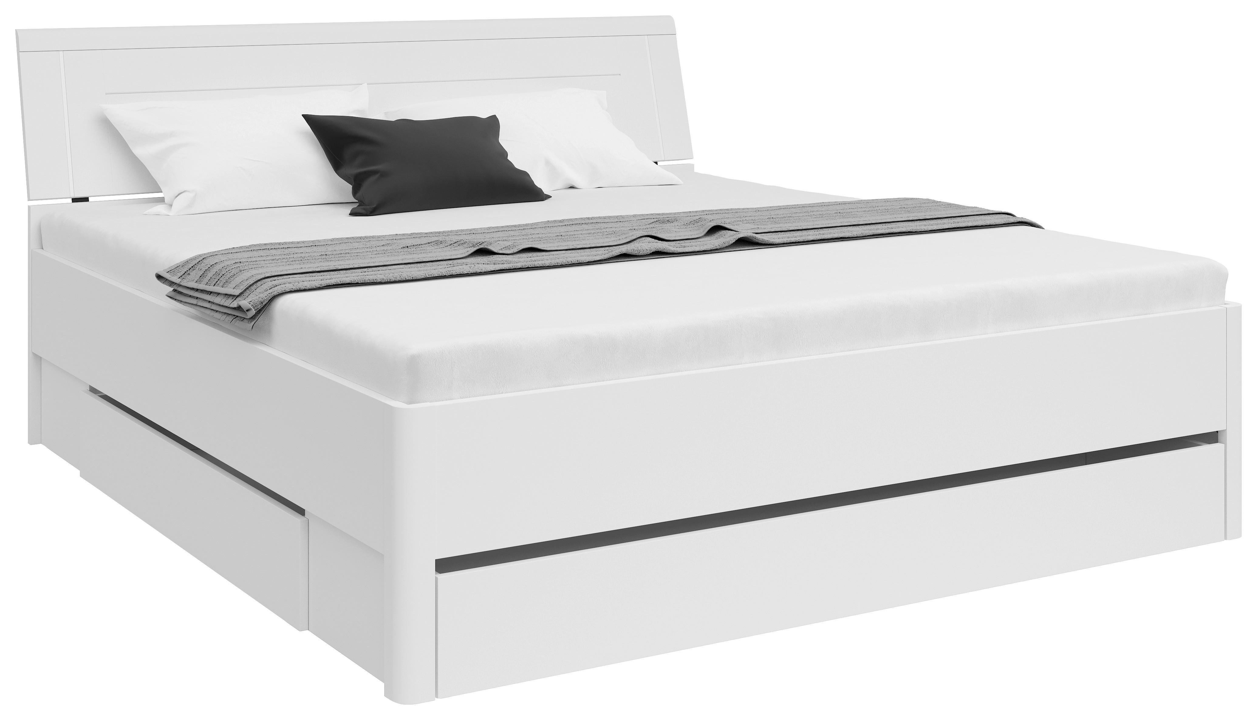 Postelja S Predali Saturn, Bela, 180x200 - bela/barve grafita, Konvencionalno, leseni material (180/200cm)