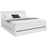 Postelja S Predali Saturn, Bela, 180x200 - bela/barve grafita, Konvencionalno, leseni material (180/200cm)