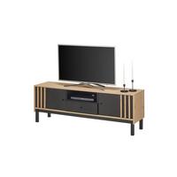 Lowboard Volano in Schwarz/Eiche Artisan - Schwarz/Eiche Artisan, MODERN, Holzwerkstoff/Kunststoff (156/54/39cm) - Carryhome