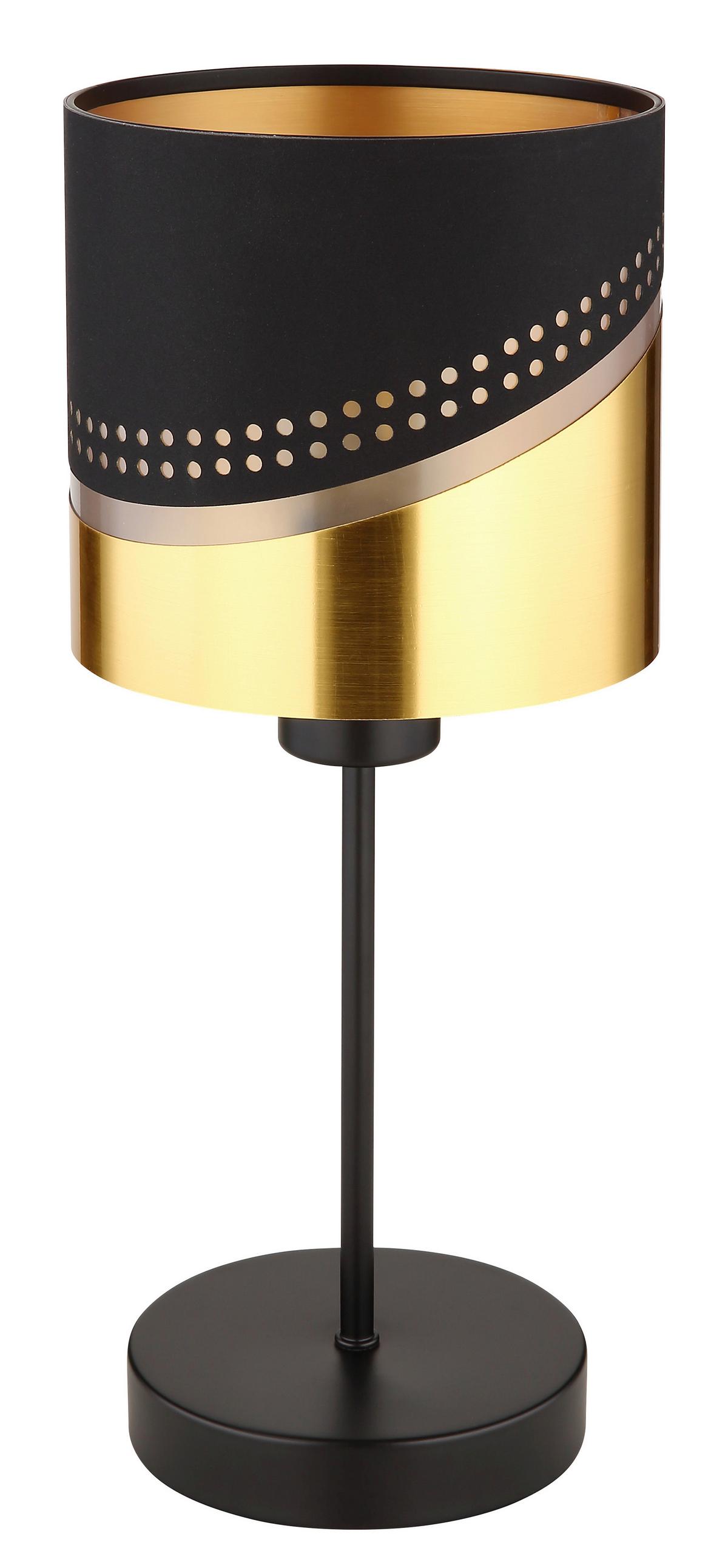 Stolna Svjetiljka Crno Zlatna Boja - zlatne boje/crna, Konvencionalno, tekstil/metal (16/38cm) - Globo