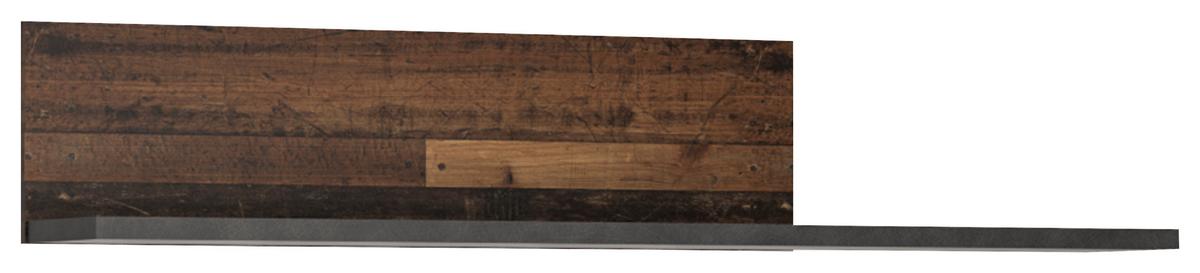 Zidna Polica Nubi - tamno siva/boje starog hrasta, Moderno, drvni materijal (120/22/22cm) - Modern Living