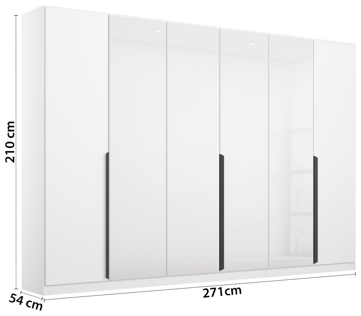 Ormar S Klasičnim Vratima Artemis - bijela/siva, Moderno, staklo/drvni materijal (271/210/54cm) - Modern Living