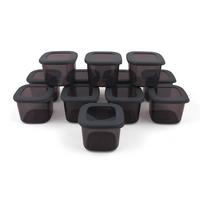 ZESTAW POJEMNIKÓW KUCHENNYCH FOLY - ANTHRACITE - antracytowy/przejrzysty, Basics, tworzywo sztuczne (10/10/9.5cm)