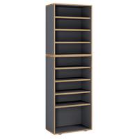 Regal Za Čevlje Salia, Antracit, Barva Hrasta - črna/medeni hrast, Design, umetna masa/leseni material (60/183/33cm) - MID.YOU