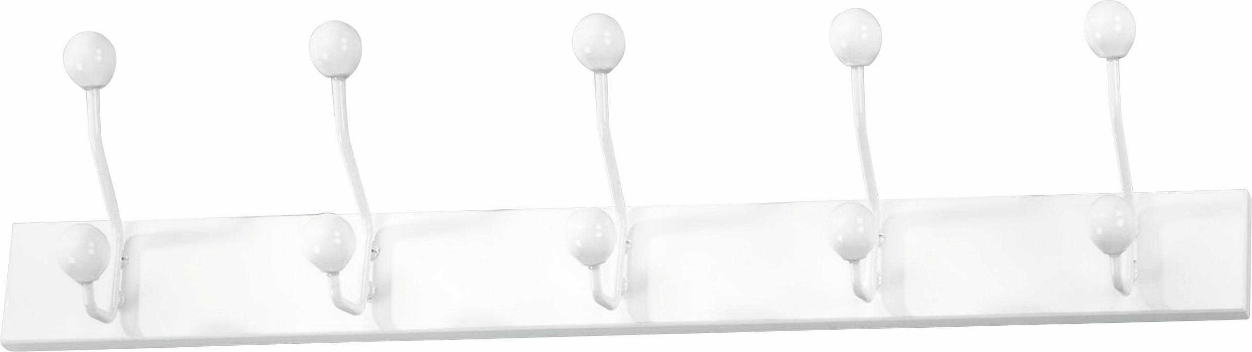 Stenski Obešalnik Greve, Bela - bela, Moderno, kovina/leseni material (65/13/7cm) - Modern Living