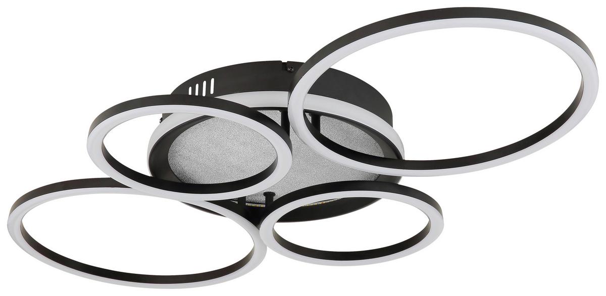 Stropna Led-svetilka Gustav - srebrne barve/črna, Moderno, kovina/umetna masa (72,2/51,7/10cm) - Mömax