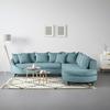 Ecksofa Axel Blau - Blau/Schwarz, MODERN, Textil/Metall (291/87/250cm) - Mömax