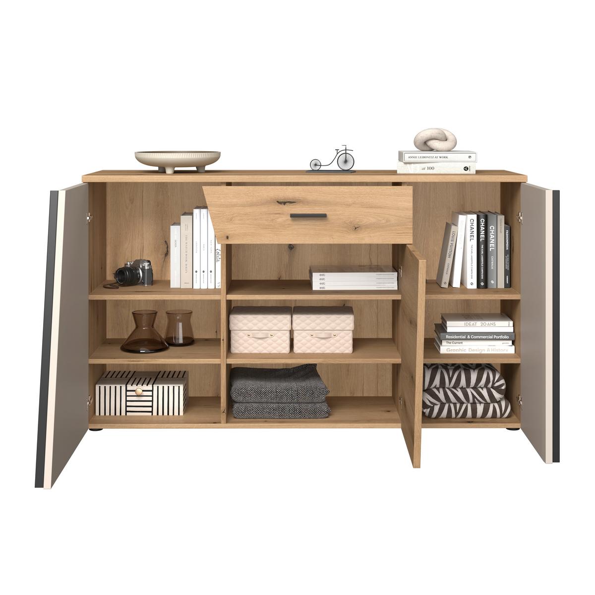 Venedig New Komoda - kašmir/boje hrasta, Moderno, drvni materijal/plastika (150/87/40cm) - Modern Living