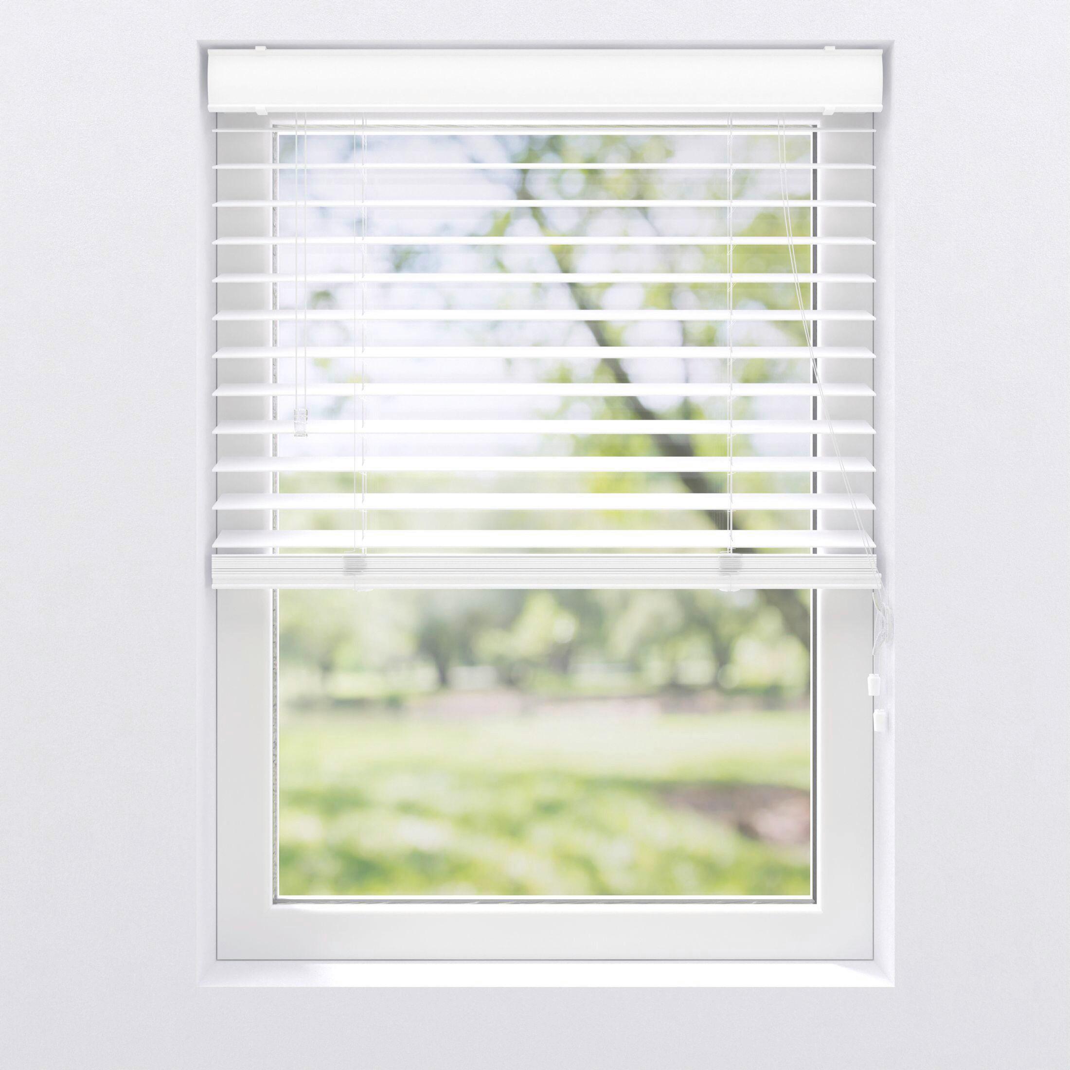 Jalouise PVC-Jal Holz 50mm Weiß ca. 60x130cm - Weiß, Design, Kunststoff (60/130cm)
