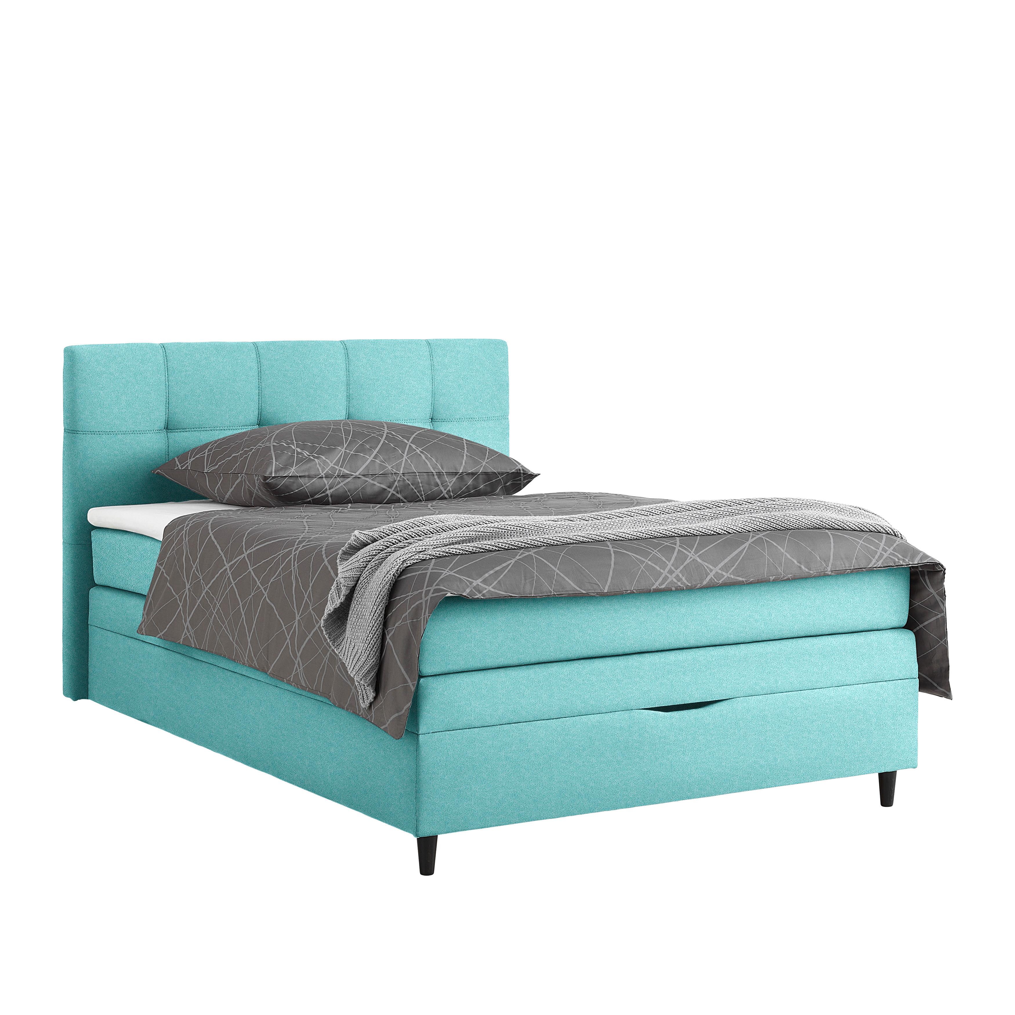 Boxspringbett Miami in Türkis ca. 120x200cm - Türkis, KONVENTIONELL, Holz/Holzwerkstoff (120/200cm) - Mömax