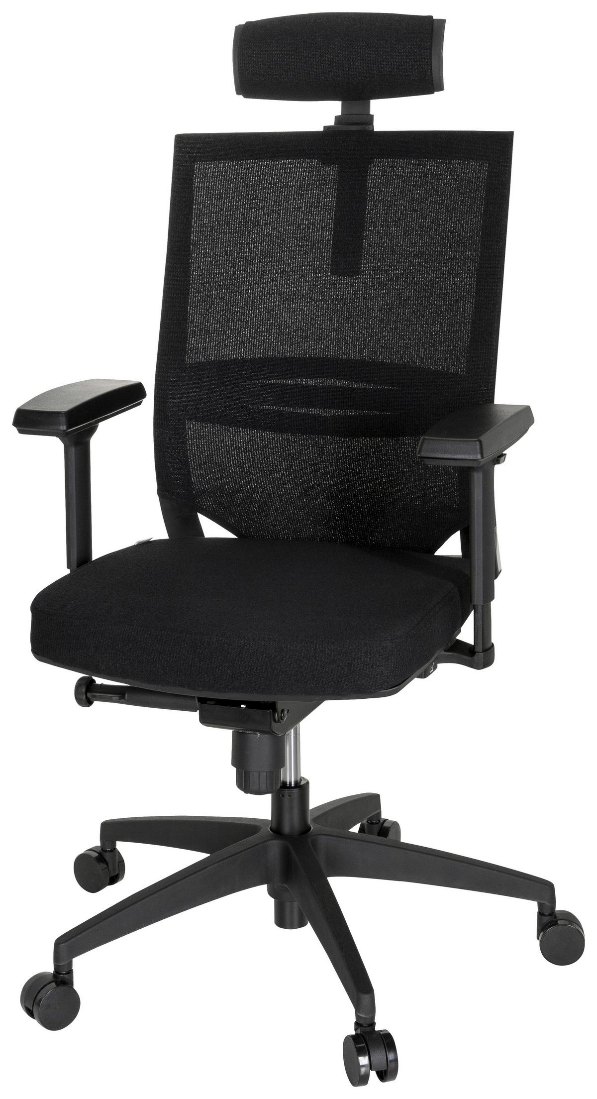 Pisarniški Stol Porto Max High I, Črna - črna, Moderno, umetna masa/tekstil (63/113/65cm) - MID.YOU