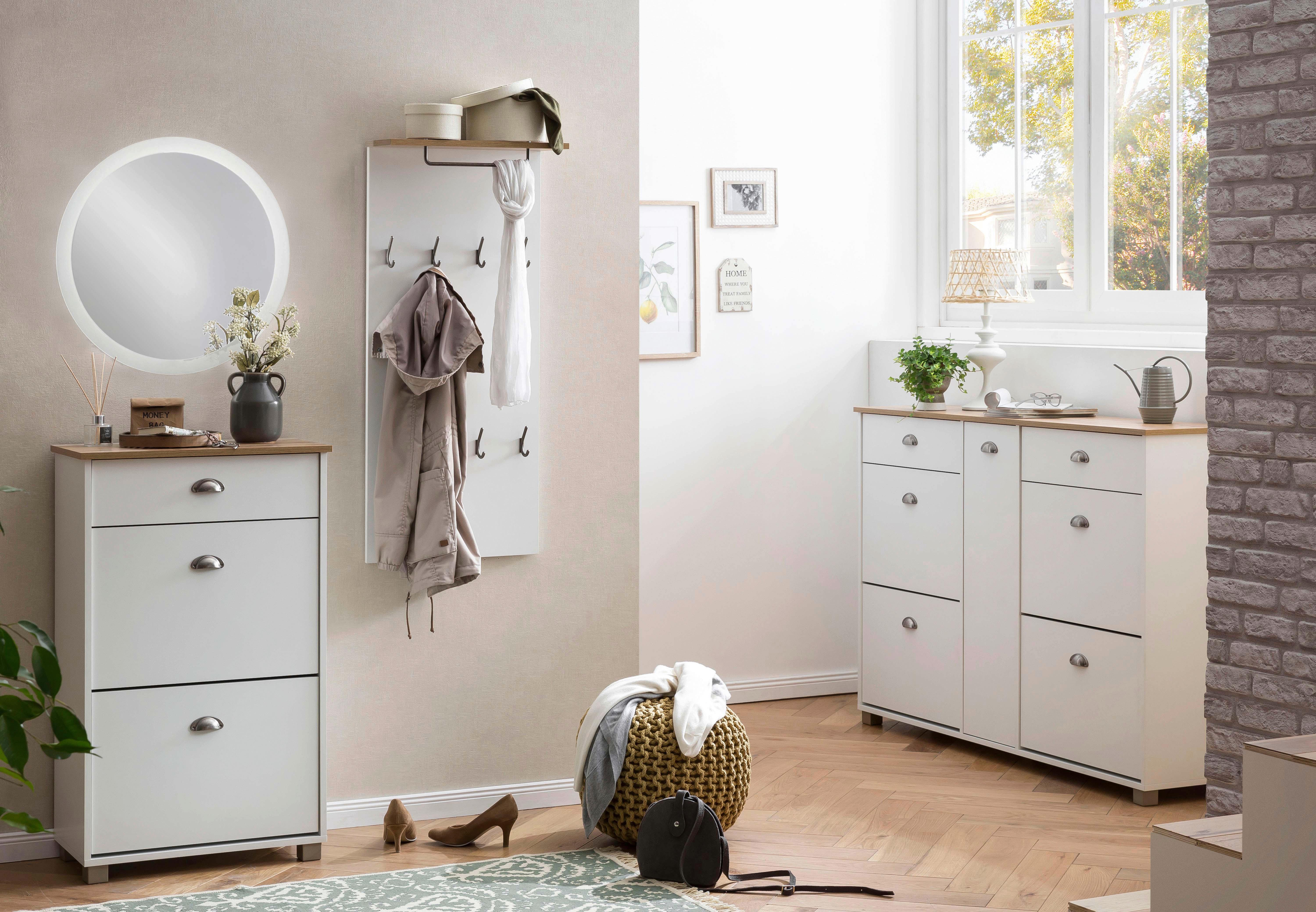 Garderobenpanel Marit ca.50x110,6x19,9cm Weiß - Eichefarben/Weiß, KONVENTIONELL, Holzwerkstoff (50/110,6/19,9cm) - MID.YOU