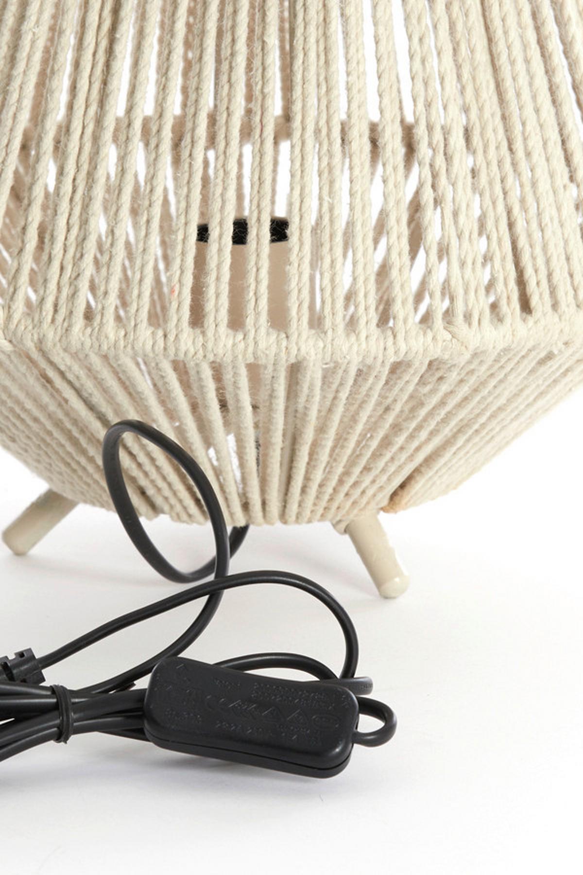 LAMPA STOŁOWA 8056143 FELIDA - kremowy, Basics, metal/tkanina (28/32cm) - Light & Living