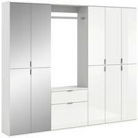 Garderobe Projekt X ca. 213x193 cm Weiß - Weiß Hochglanz, MODERN, Glas/Holzwerkstoff (213/193/34cm) - MID.YOU