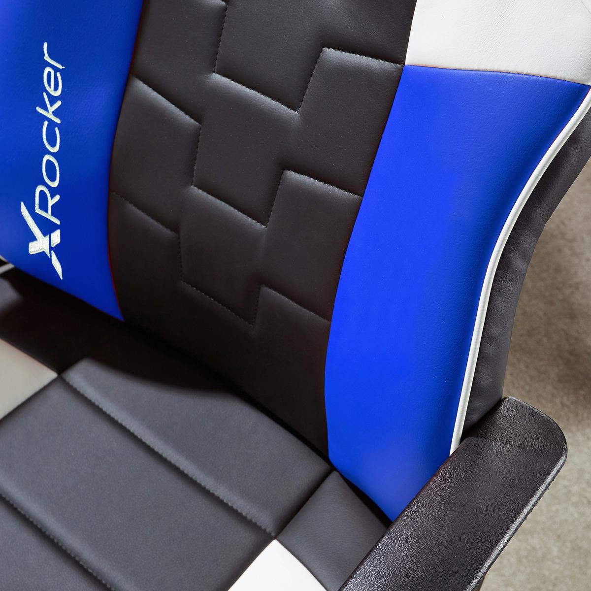 Gamingsessel Saturn ca. 57,5x 107,5x44 cm Blau/Weiß/Schwarz - Blau/Schwarz, MODERN, Textil (57,5/107,5/44cm) - X Rocker