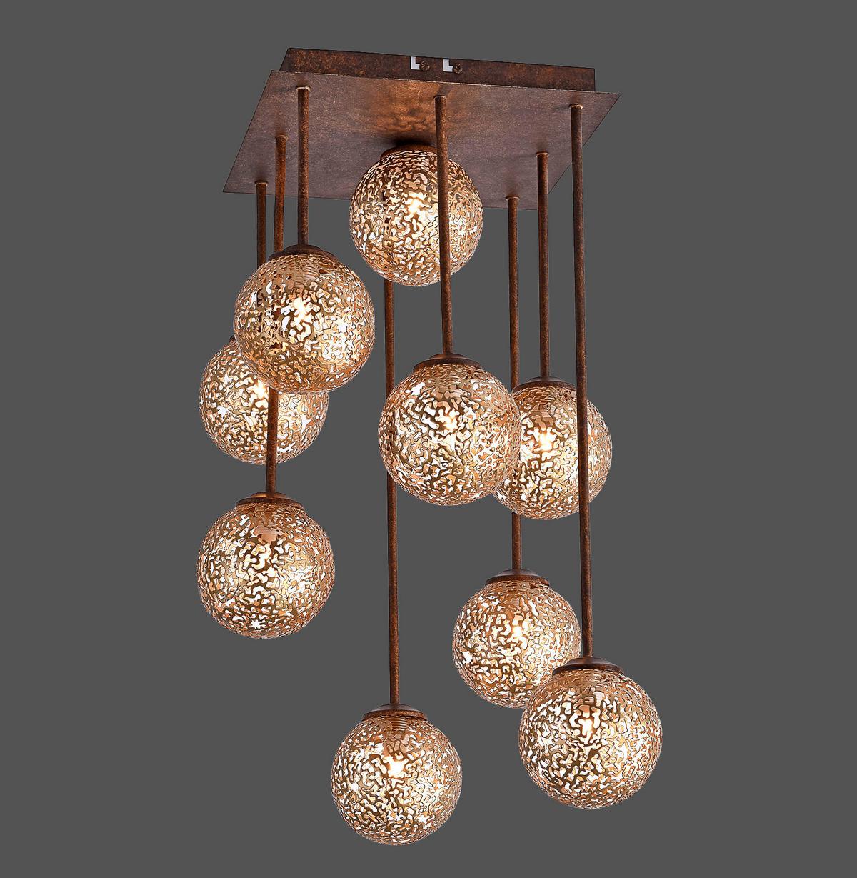 LED-Deckenleuchte Greta Rostfarben max. 40 Watt - Rostfarben, KONVENTIONELL, Kunststoff/Metall (30,5/30,5/55,4cm) - Paul Neuhaus