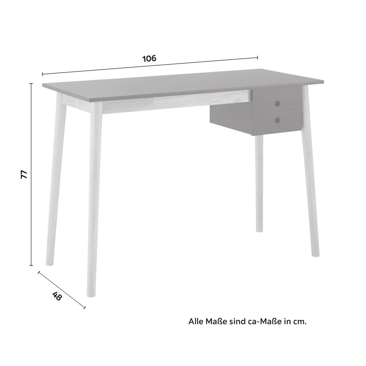 Schreibtisch Melanie Schwarz Echtholz/MDF ca. 160x48 cm - Schwarz/Naturfarben, MODERN, Holz (106/48/77cm) - Bessagi Home