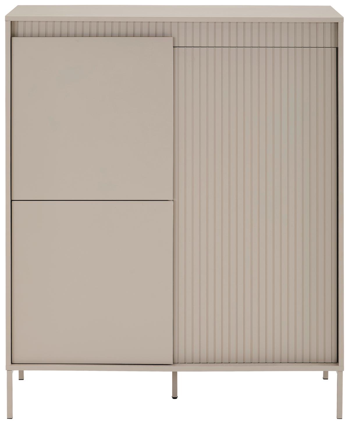 KOMODA WYSOKA SELINA - kaszmir, Trend, materiał drewnopochodny/metal (102,8/123,2/40cm) - Xora