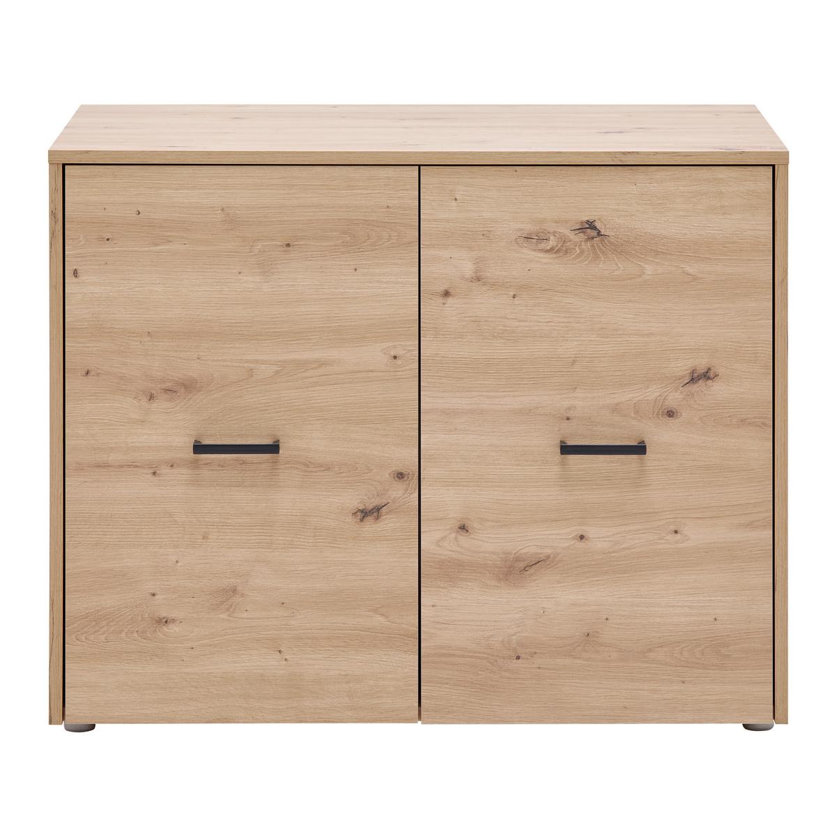 Unterbauschrank Kivo Eiche Artisan - Schwarz/Eiche Artisan, MODERN, Holzwerkstoff/Kunststoff (90/69,8/52,1cm) - Based