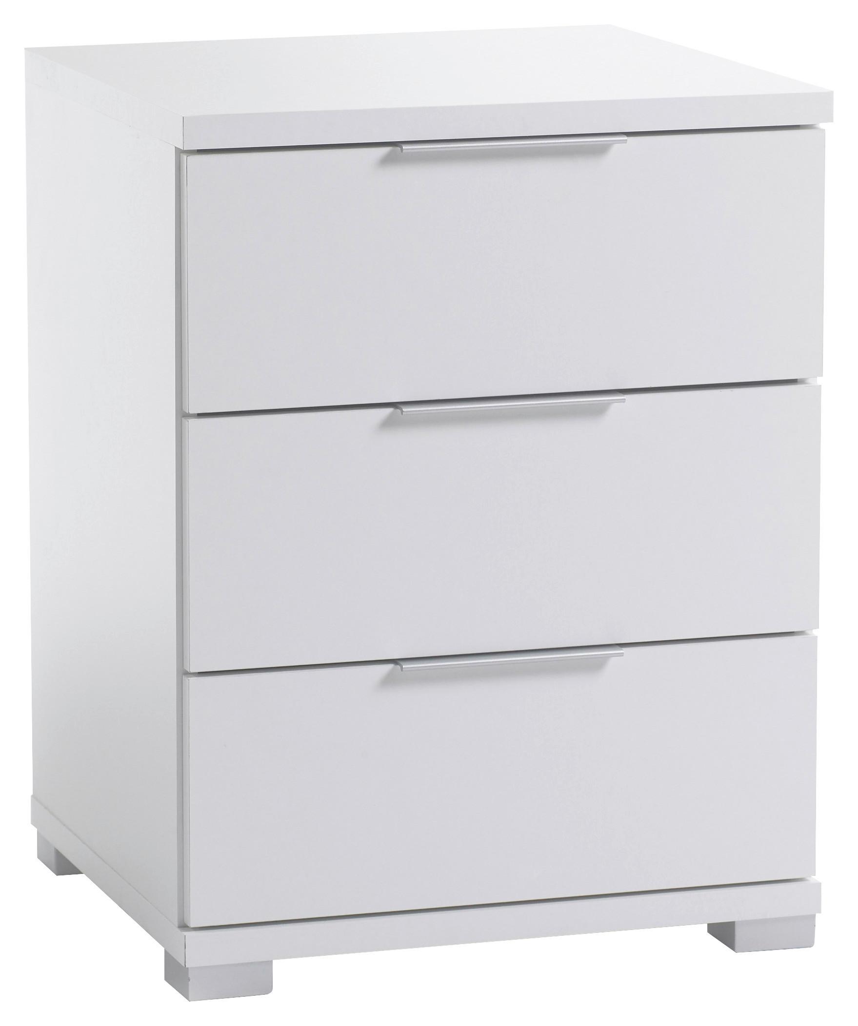 SZAFKA NOCNA SMILLA - biały/kolor aluminiowy, Konventionell, materiał drewnopochodny/tworzywo sztuczne (46/61/42cm) - Boxxx