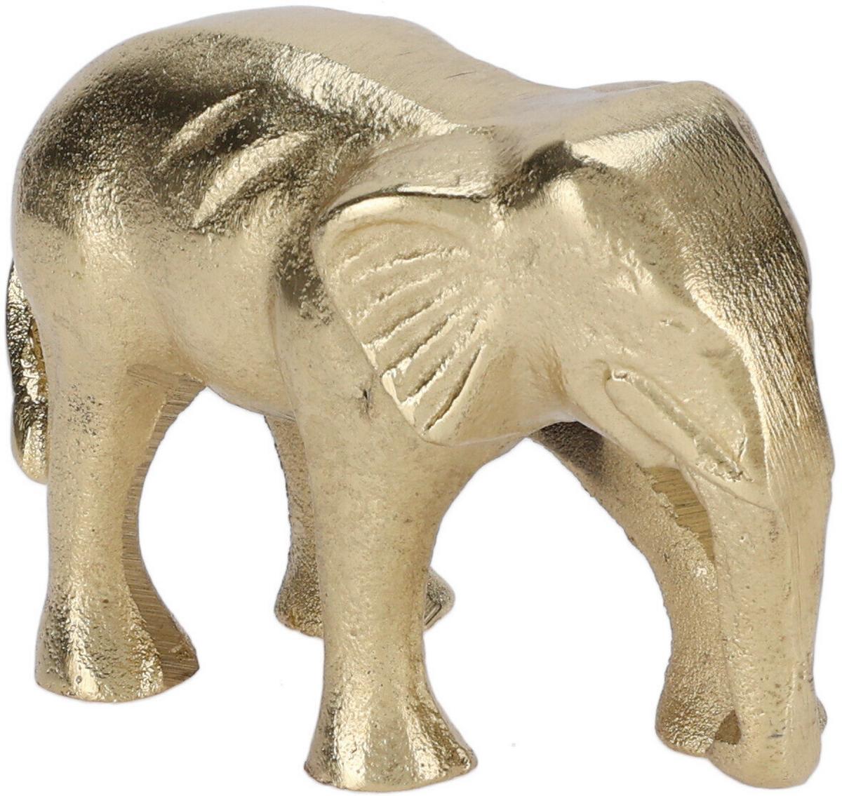 Dekor Elefánt Goldy - aranyszínű, fém (11/5/7cm)