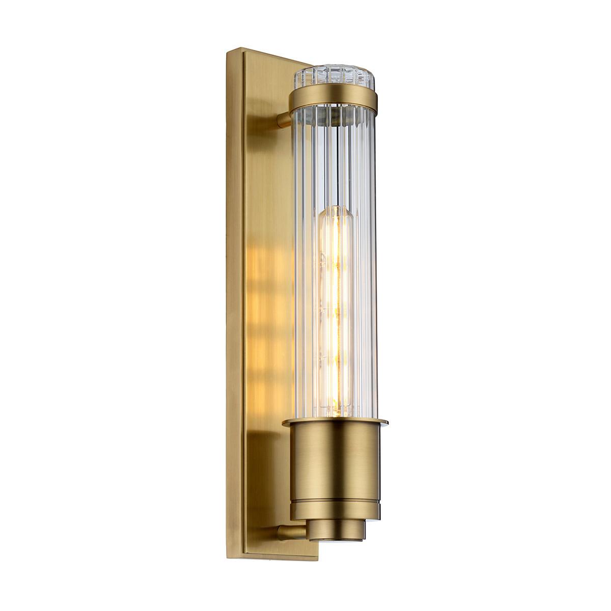 Kupaonska Zidna Svjetiljka Qn-Wellington1-Ab - boje mjeda, Design, staklo/metal (8.1/40/12.1cm) - Elstead Lighting