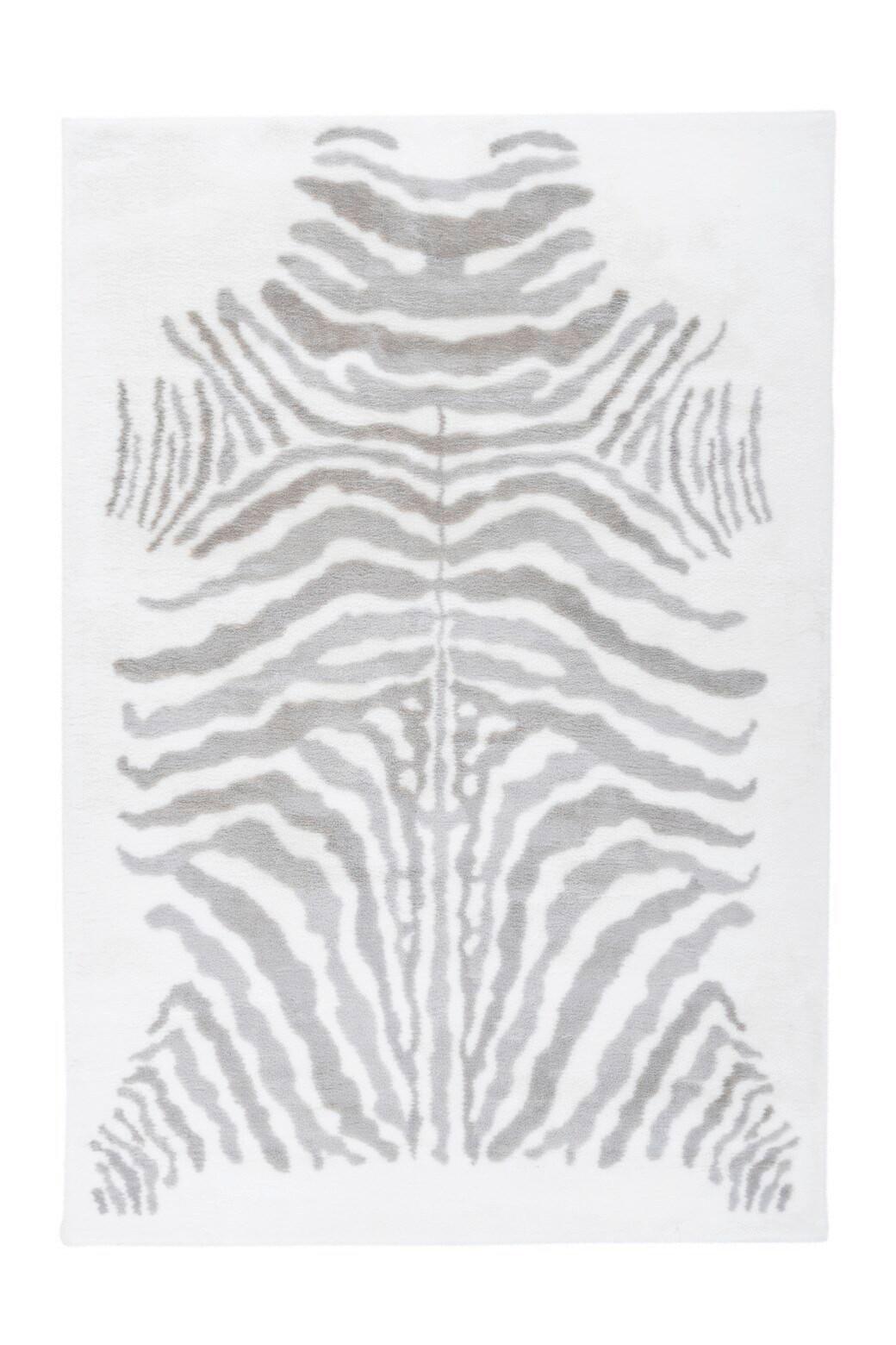 Hochflorteppich Rabbit Animal - Weiss/Grau, Konventionell, Textil (160/230cm) - Kayoom